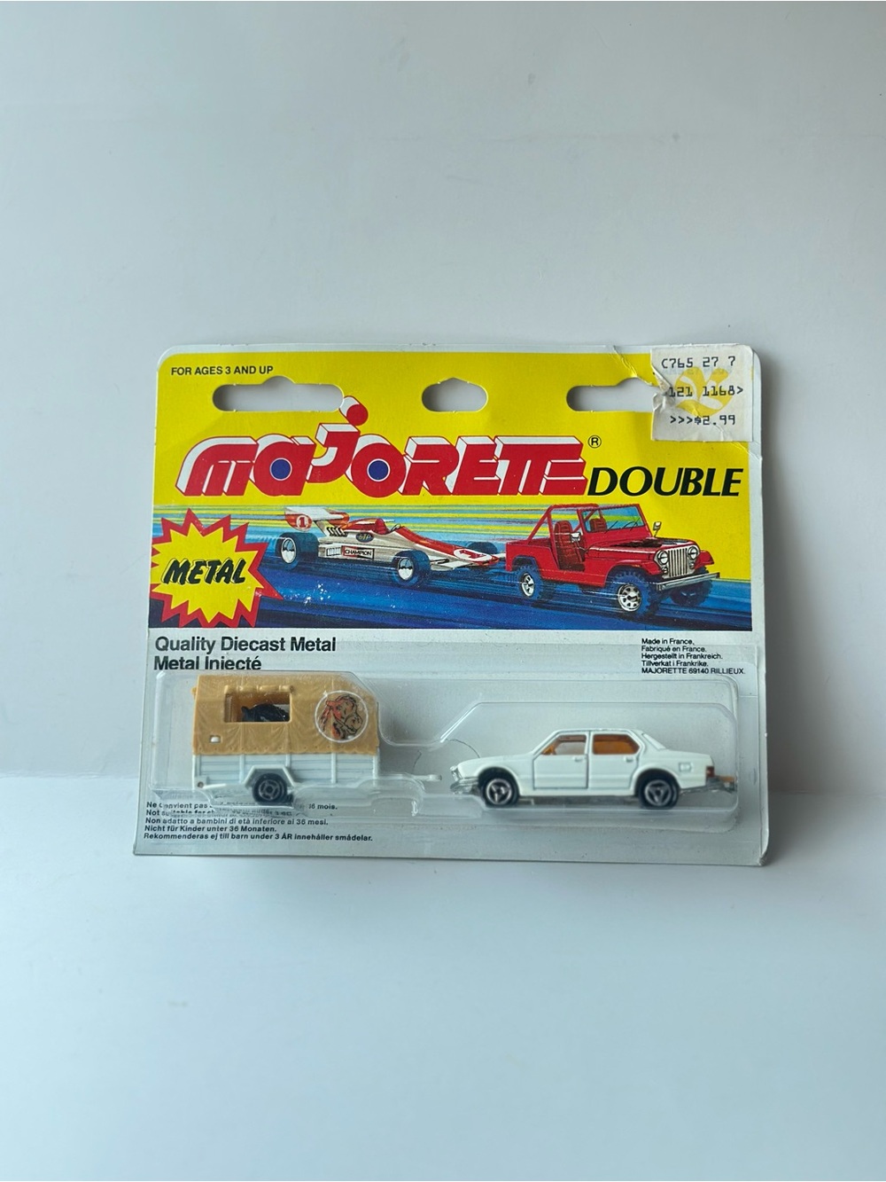 Vintage Majorette BMW 733 Horse Trailer N.256 Made in France Diecast Rare